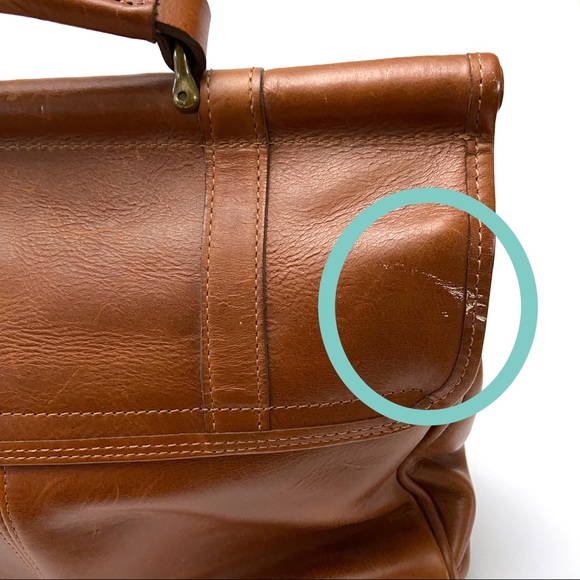 Leather Double Buckle Flap Messenger Satchel Bag - Picture 8 of 14